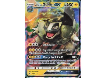 POKEMON Ultra Rare SM - Crimson Invasion Alolan Golem GX