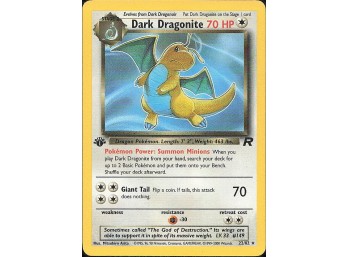 POKEMON Rare,1ST EDITION! Team Rocket Dark Dragonite (22)