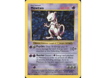 POKEMON Holo Rare Base Set (Shadowless) Mewtwo