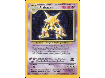 Vintage Pokemon 1999 Holo Rare Base Set Alakazam