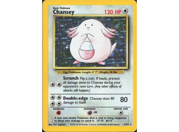 Vintage Pokemon 1999 Holo Rare Base Set Chansey
