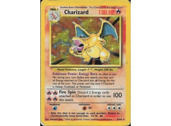 Vintage Pokemon 1999 Holo Rare,Iconic Base Set Charizard