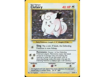 Vintage Pokemon 1999 Holo Rare Base Set Clefairy