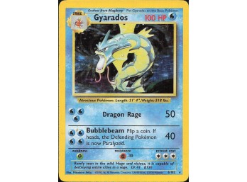 Vintage Pokemon 1999 Holo Rare Base Set Gyarados