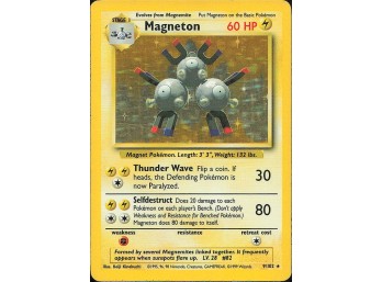 Vintage Pokemon 1999 Holo Rare Base Set Magneton