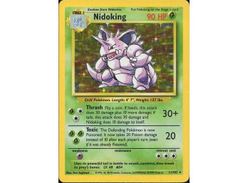 Vintage Pokemon 1999 Holo Rare Base Set Nidoking