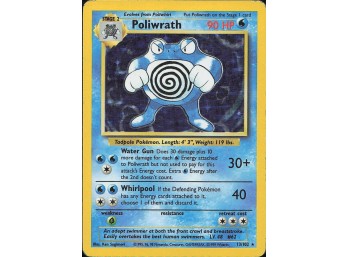 Vintage Pokemon 1999 Holo Rare Base Set Poliwrath