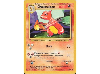Vintage Pokemon 1999  Base Set Charmeleon