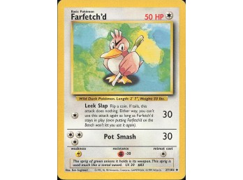 Vintage Pokemon 1999  Base Set Farfetch'd