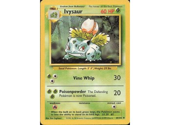 Vintage Pokemon 1999  Base Set Ivysaur