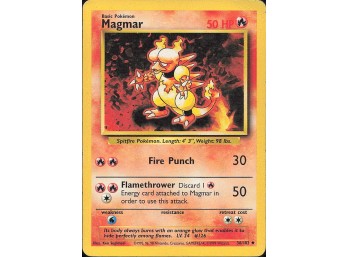 Vintage Pokemon 1999  Base Set Magmar