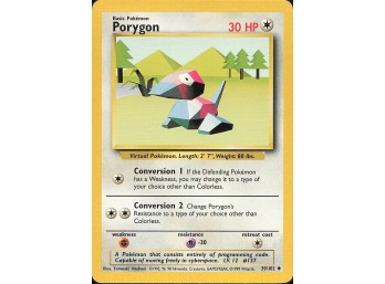 Vintage Pokemon 1999  Base Set Porygon