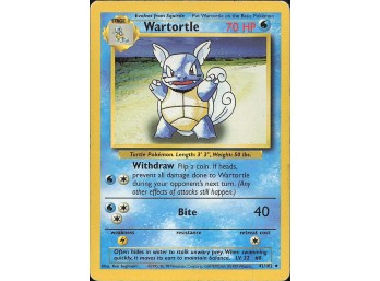 Vintage Pokemon 1999  Base Set Wartortle
