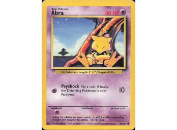 Vintage Pokemon 1999  Base Set Abra