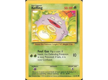 Vintage Pokemon 1999  Base Set Koffing