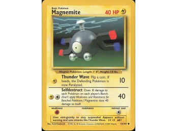 Vintage Pokemon 1999  Base Set Magnemite