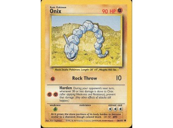 Vintage Pokemon 1999  Base Set Onix