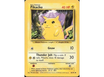 Vintage Pokemon 1999 ,Iconic Base Set Pikachu