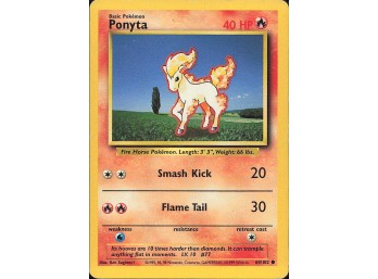 Vintage Pokemon 1999  Base Set Ponyta