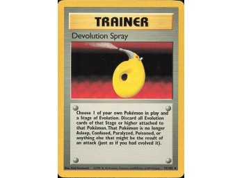 Vintage Pokemon 1999 Rare Base Set Devolution Spray