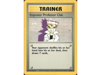 Vintage Pokemon 1999 Rare Base Set Imposter Professor Oak