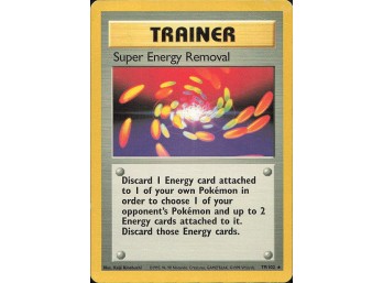 Vintage Pokemon 1999 Rare Base Set Super Energy Removal