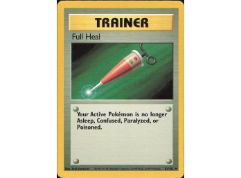 Vintage Pokemon 1999  Base Set Full Heal