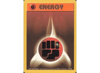 Vintage Pokemon 1999  Base Set Fighting Energy