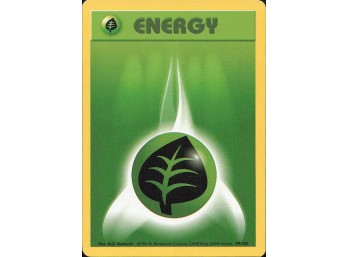 Vintage Pokemon 1999  Base Set Grass Energy