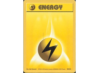 Vintage Pokemon 1999  Base Set Lightning Energy