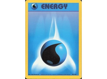Vintage Pokemon 1999  Base Set Water Energy