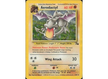 Vintage Pokemon 1999 Holo Rare Fossil Aerodactyl (1)