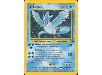 Vintage Pokemon 1999 Holo Rare Fossil Articuno (2)