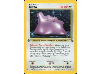 Vintage Pokemon 1999 Holo Rare,1ST EDITION Fossil Ditto (3)