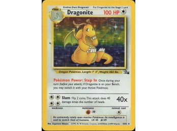 Vintage Pokemon 1999 Holo Rare Fossil Dragonite (4)