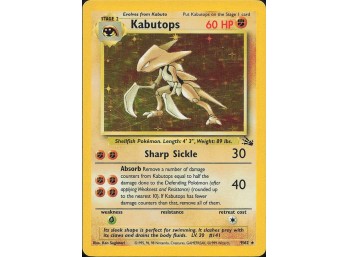 Vintage Pokemon 1999 Holo Rare Fossil Kabutops (9)