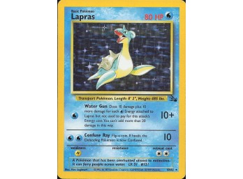 Vintage Pokemon 1999 Holo Rare Fossil Lapras (10)