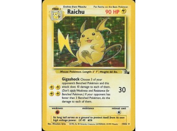 Vintage Pokemon 1999 Holo Rare Fossil Raichu (14)