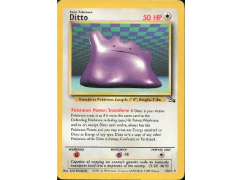 Vintage Pokemon 1999 Rare Fossil Ditto (18)