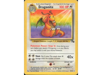 Vintage Pokemon 1999 Rare Fossil Dragonite (19)