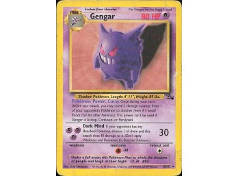 Vintage Pokemon 1999 Rare Fossil Gengar (20)