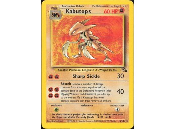 Vintage Pokemon 1999 Rare Fossil Kabutops (24)