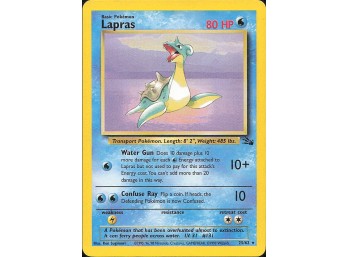 Vintage Pokemon 1999 Rare Fossil Lapras (25)