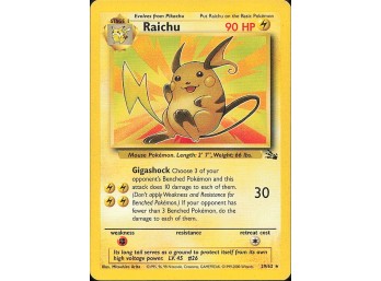 Vintage Pokemon 1999 Rare Fossil Raichu (29)