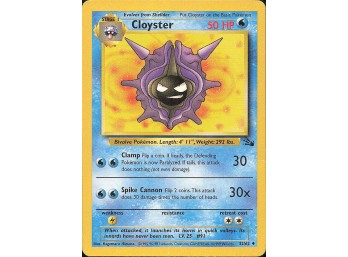Vintage Pokemon 1999  Fossil Cloyster