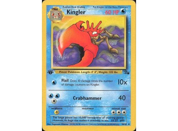 Vintage Pokemon 1999 ,1ST EDITION Fossil Kingler