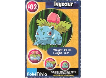 Pokemon Vintage 1998 Burger King Ivysaur