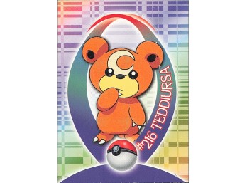 Vintage 2001 Teddiursa Sticker Card Topps Johto Series 1