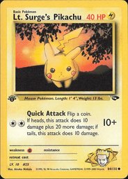Pokemon Vintage Gym Challenge 1ST EDITION Lt. Surge's Pikachu