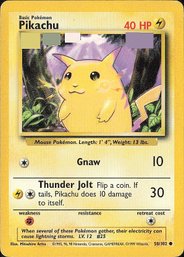 Pokemon Vintage Base Set Yellow Cheeks Pikachu